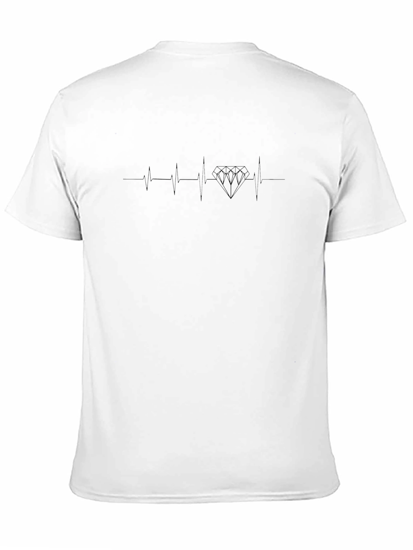Heartbeat Diamond Mens Black Graphic Tee