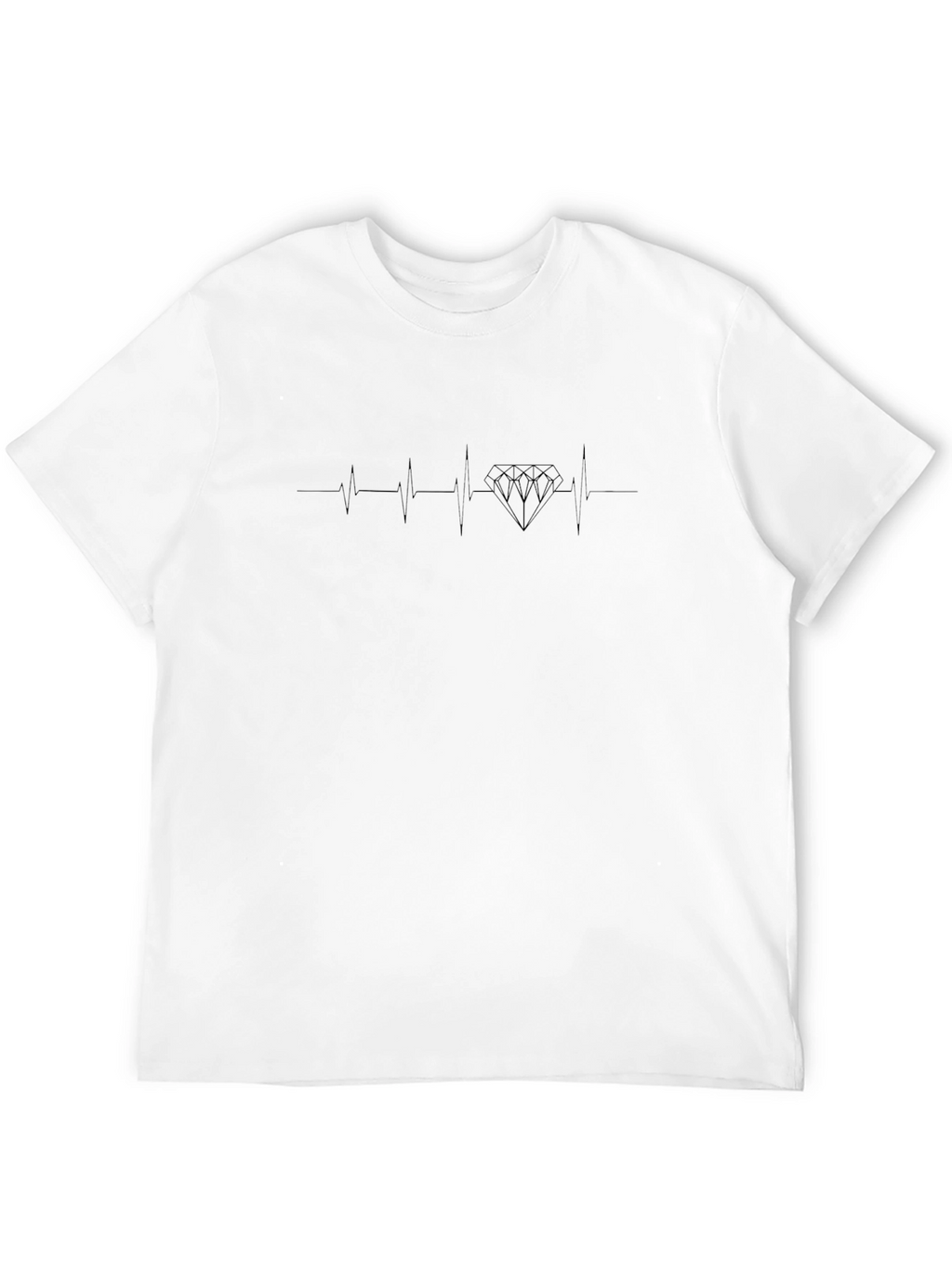 Heartbeat Diamond Mens Black Graphic Tee
