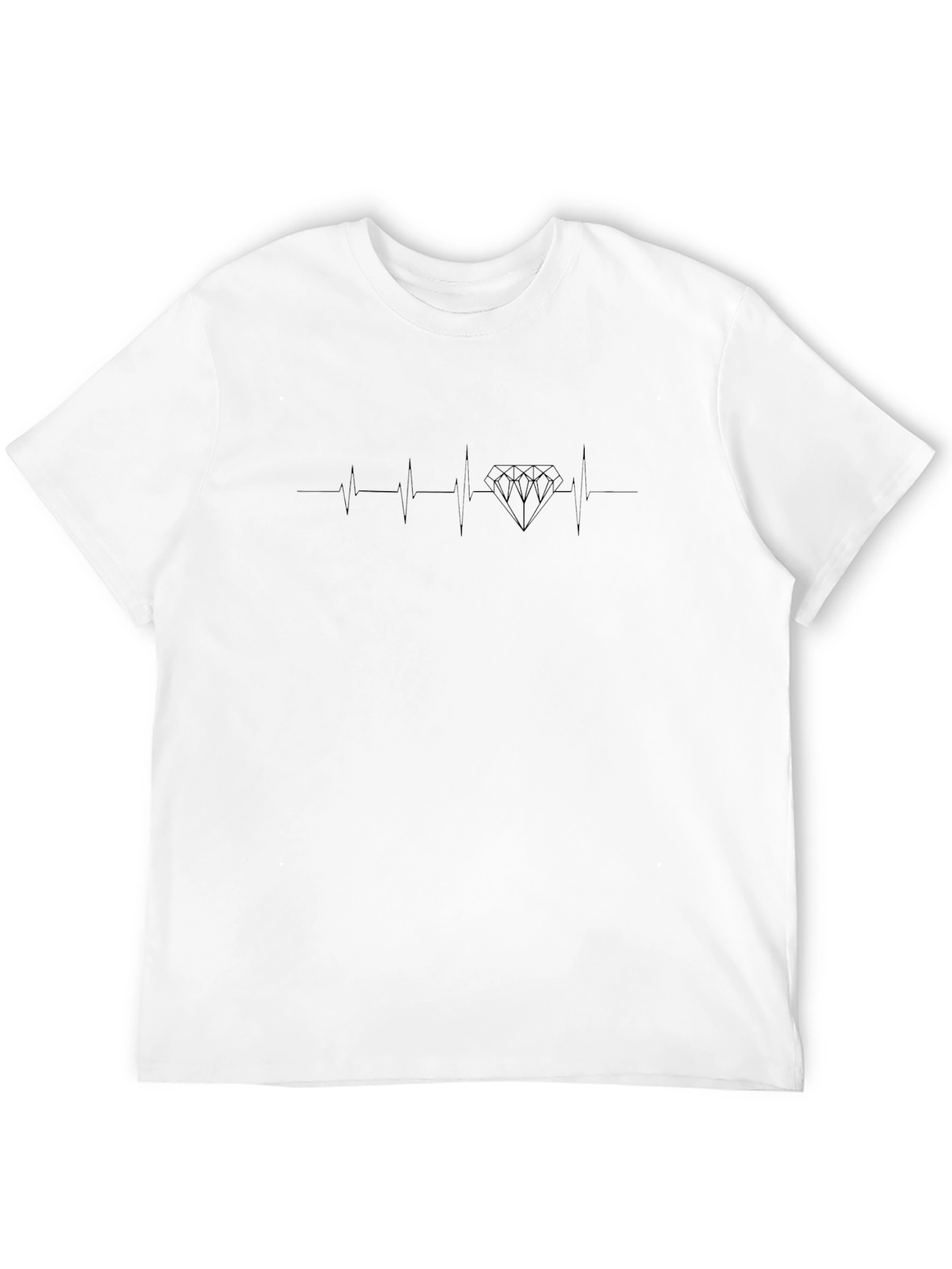 Heartbeat Diamond Mens Black Graphic Tee