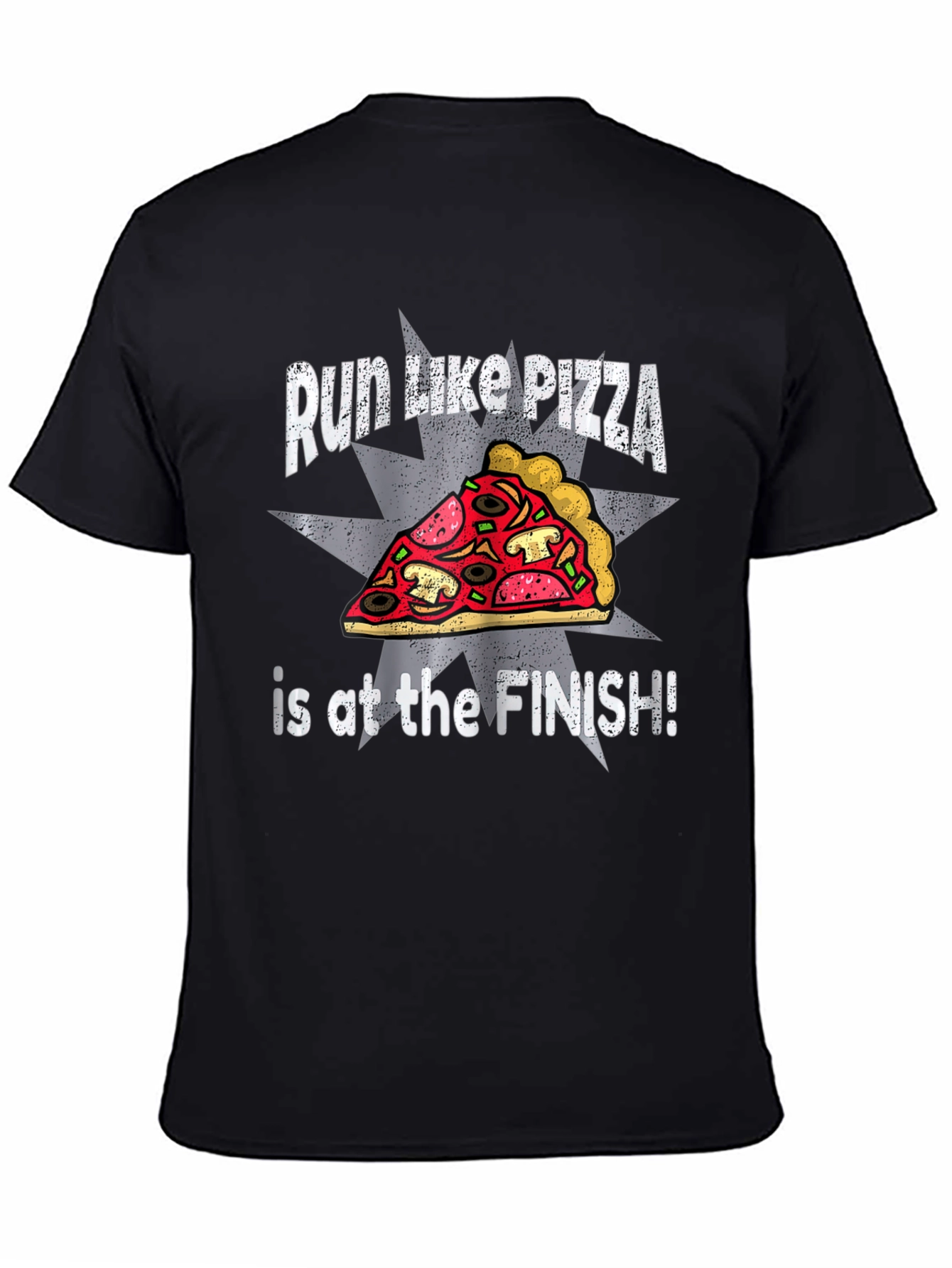 Run Like Pizza Funny Graphic T-Shirt