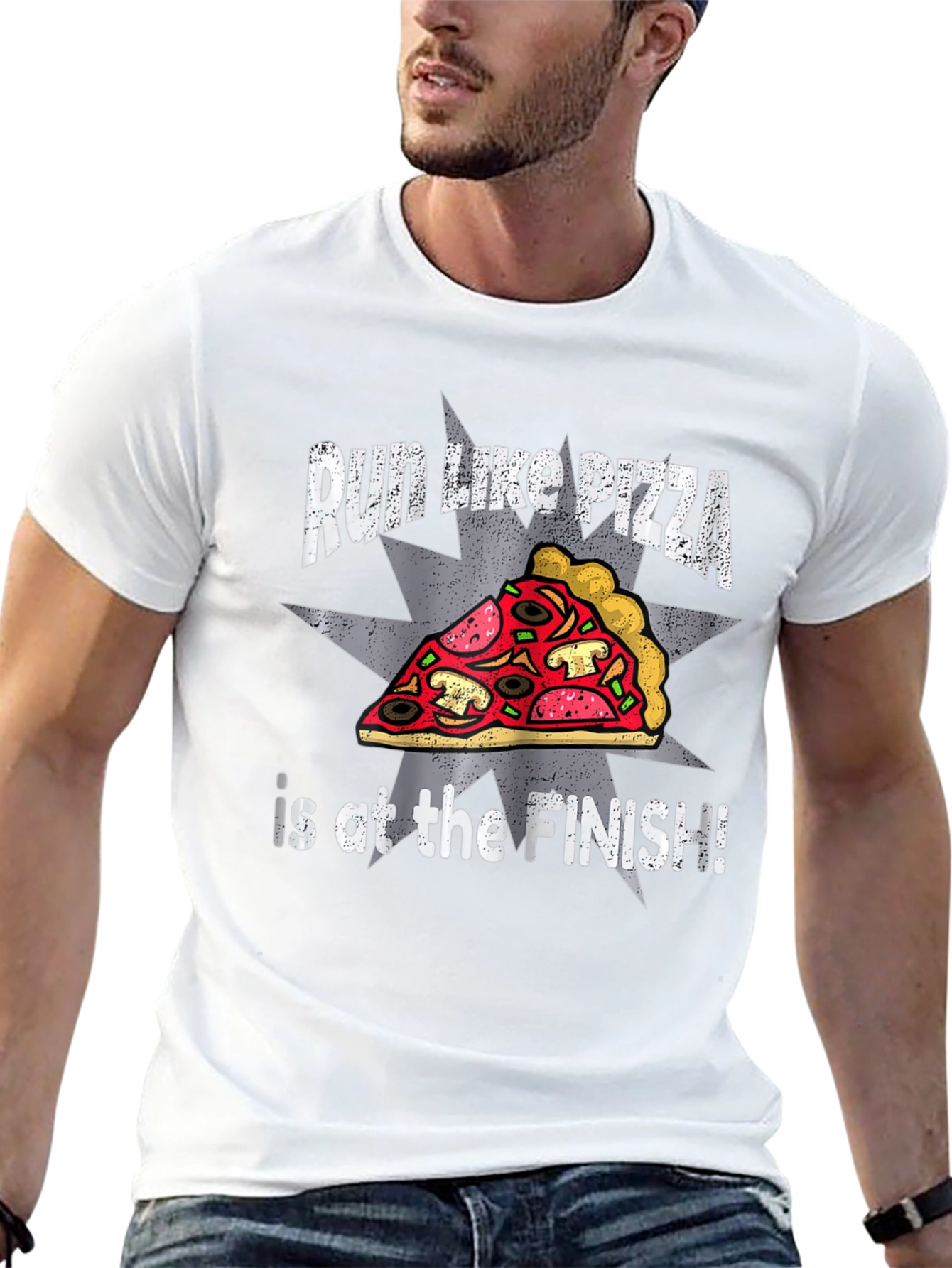 Run Like Pizza Funny Graphic T-Shirt