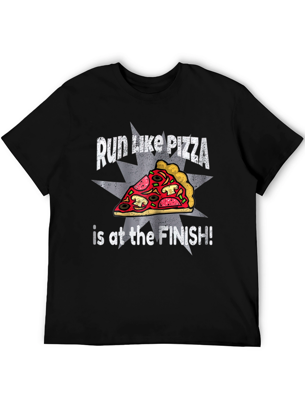 Run Like Pizza Funny Graphic T-Shirt