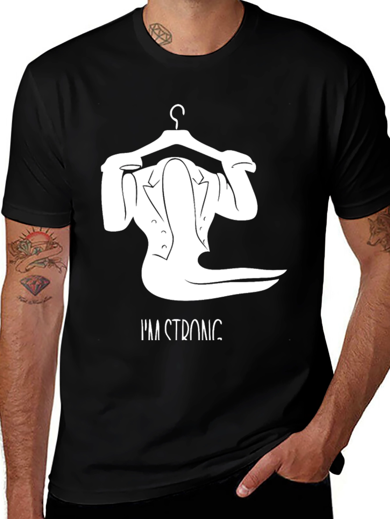Im Strong T-Shirt Unique Hanger Design