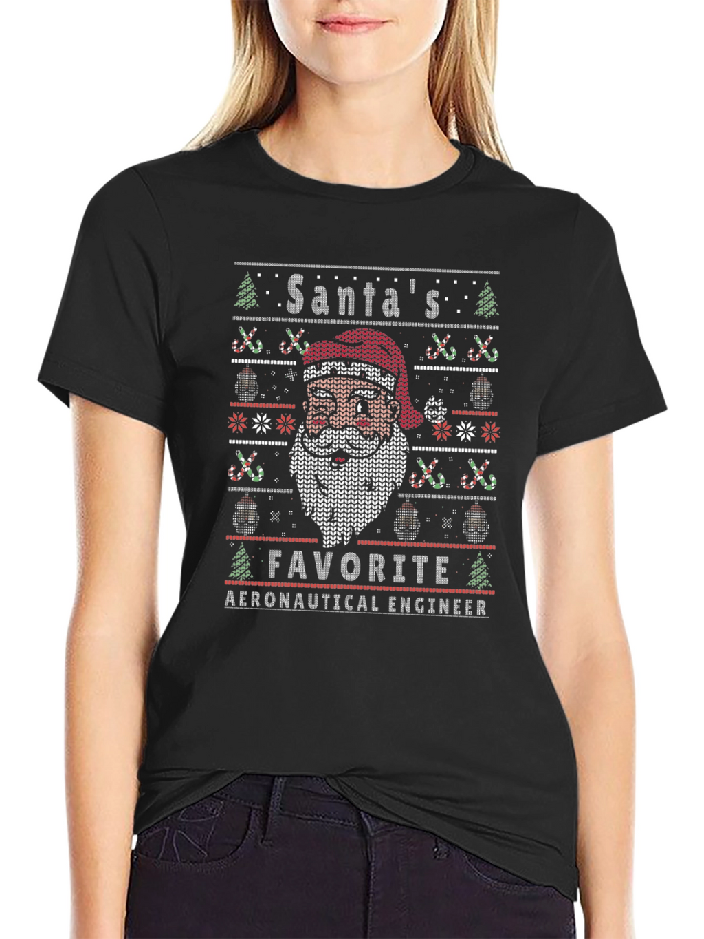 Santas Favorite Aeronautical Engineer Ugly Christmas T-Shirt
