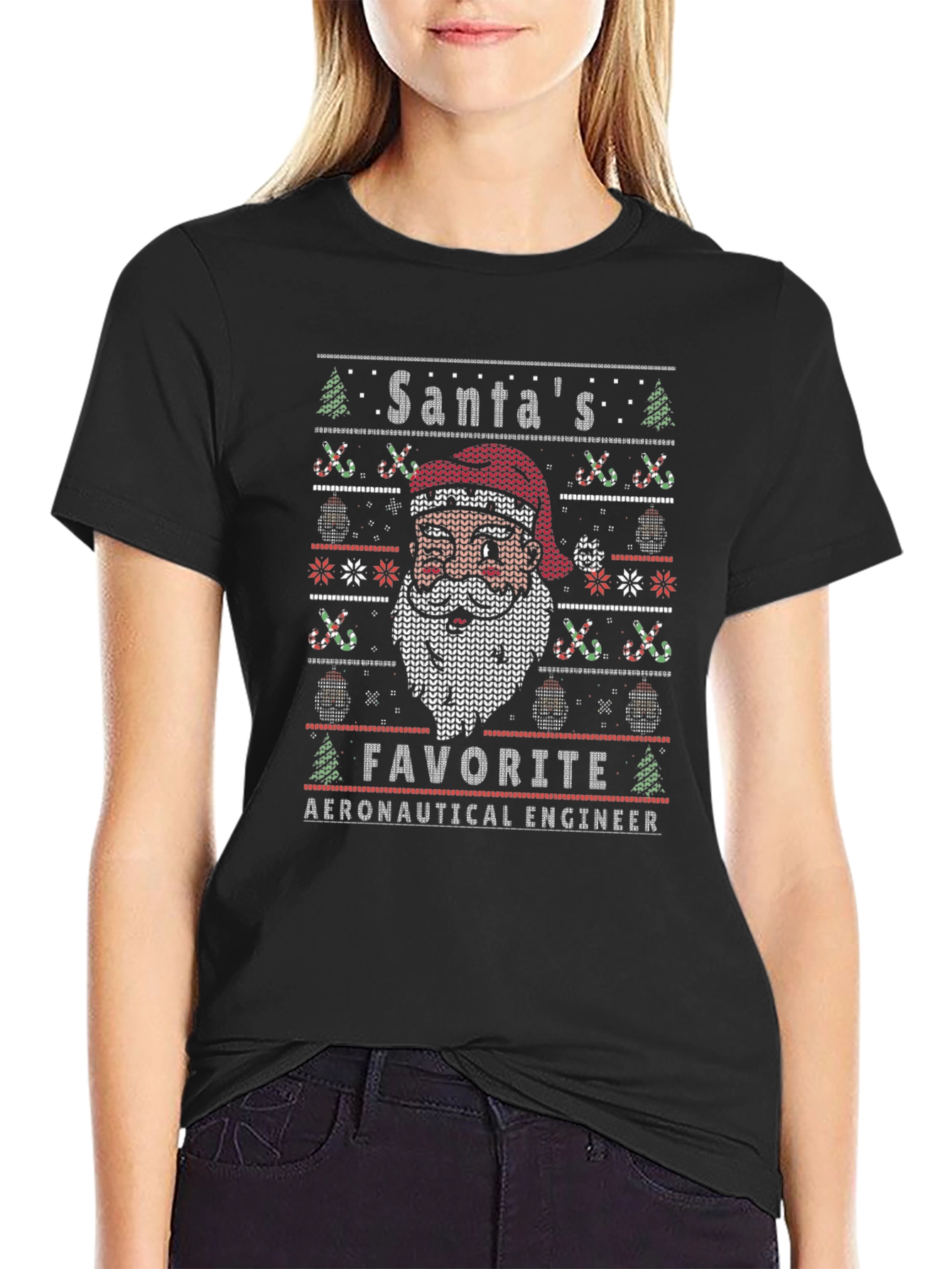 Santas Favorite Aeronautical Engineer Ugly Christmas T-Shirt
