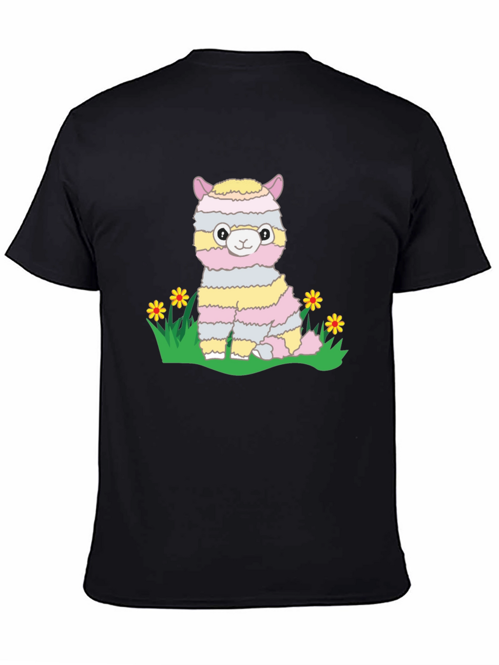 Cute Llama T-Shirt - Striped Alpaca Graphic Tee