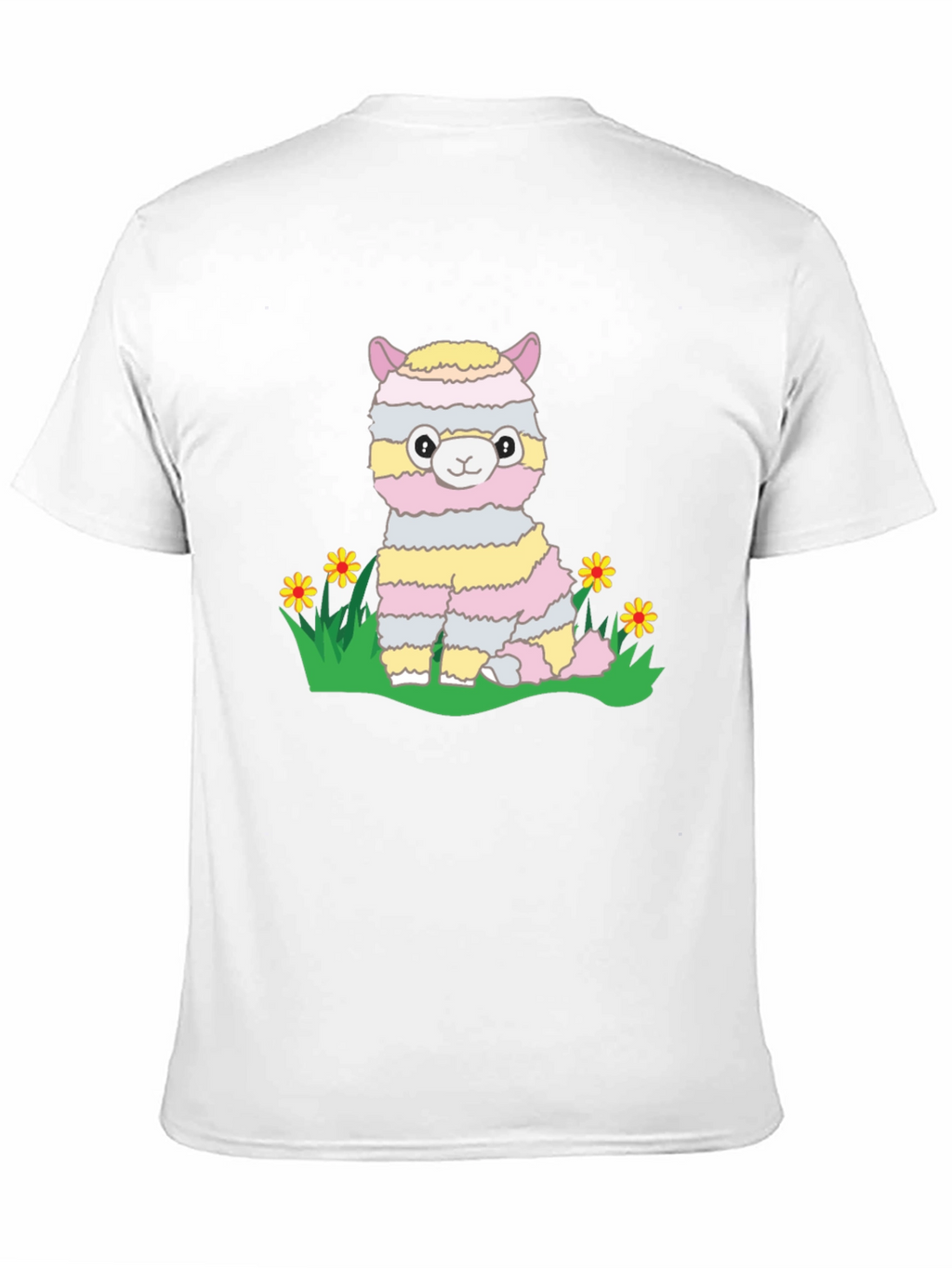 Cute Llama T-Shirt - Striped Alpaca Graphic Tee