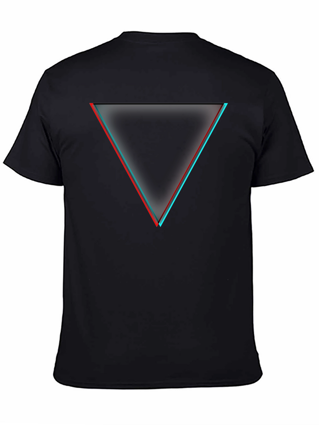 Modern Triangle Graphic Tee - Black Cotton Blend Shirt