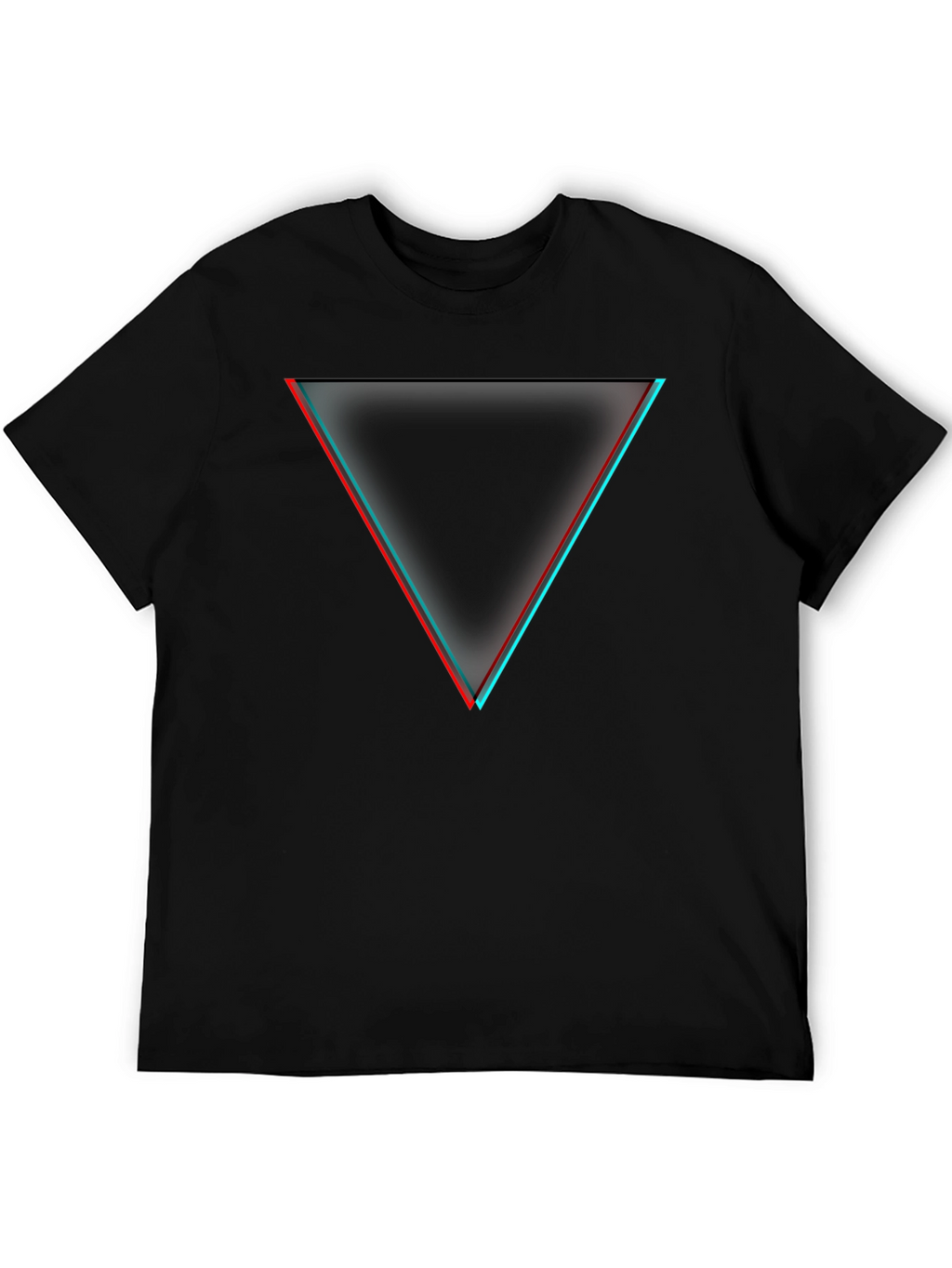 Modern Triangle Graphic Tee - Black Cotton Blend Shirt