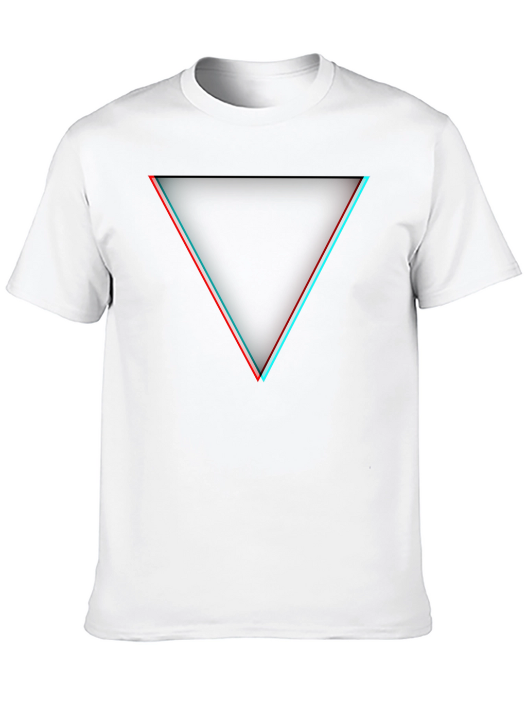 Modern Triangle Graphic Tee - Black Cotton Blend Shirt