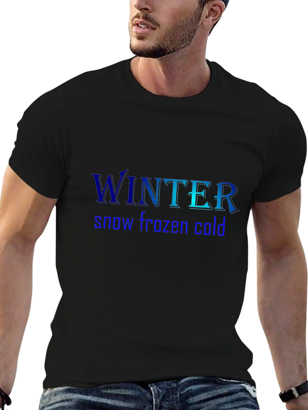 Winter Theme Black T-Shirt