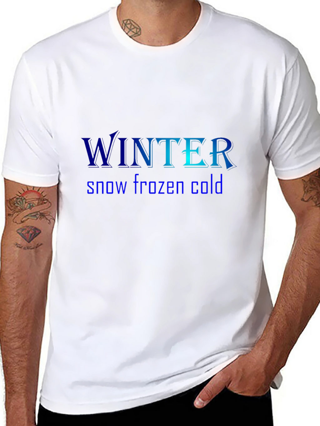 Winter Theme Black T-Shirt