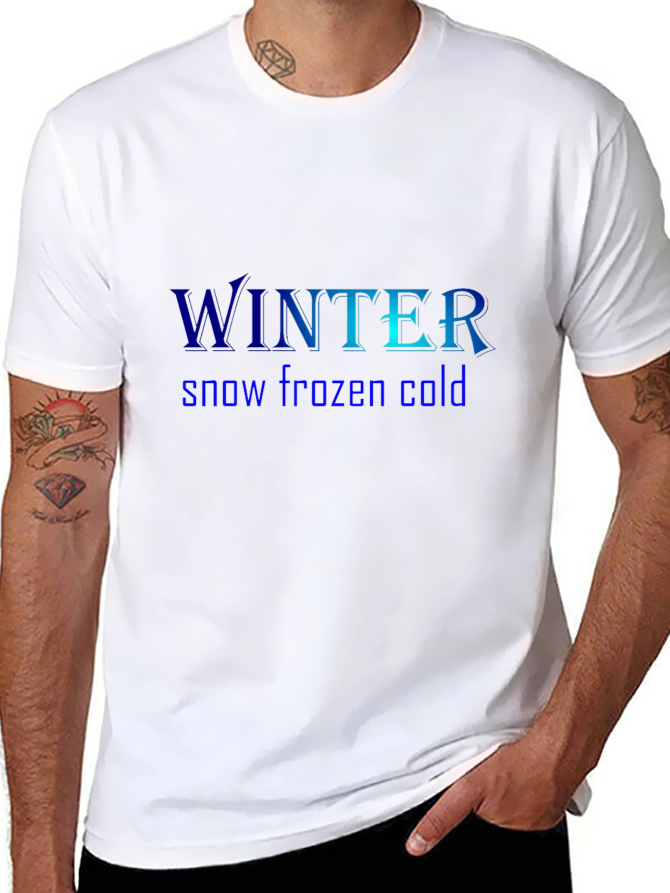 Winter Theme Black T-Shirt