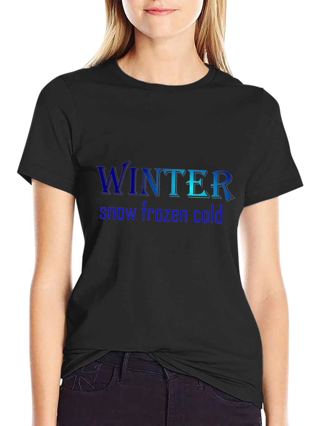 Winter Theme Black T-Shirt
