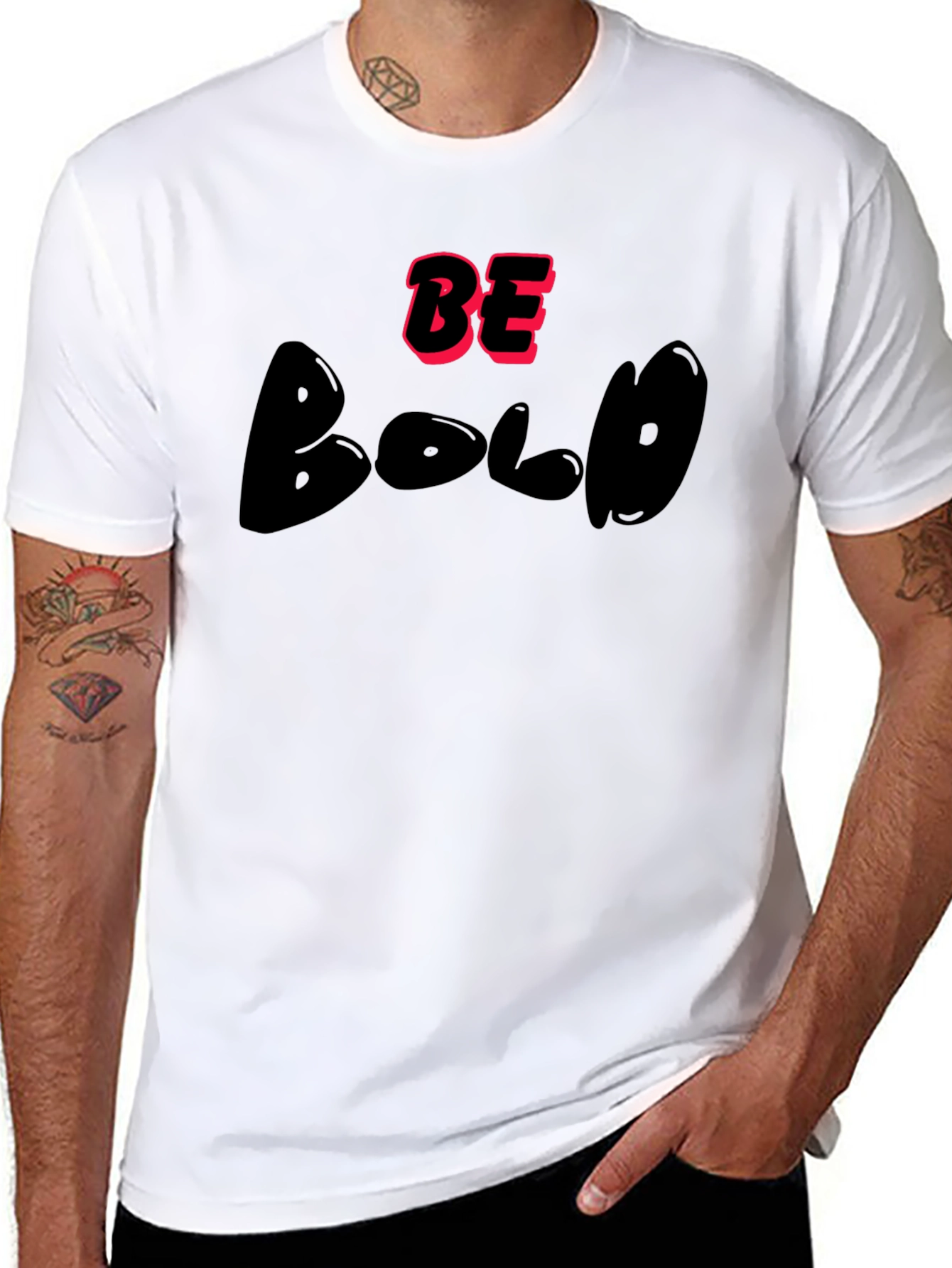 Be Bold Black T-Shirt - Stylish Graphic Tee