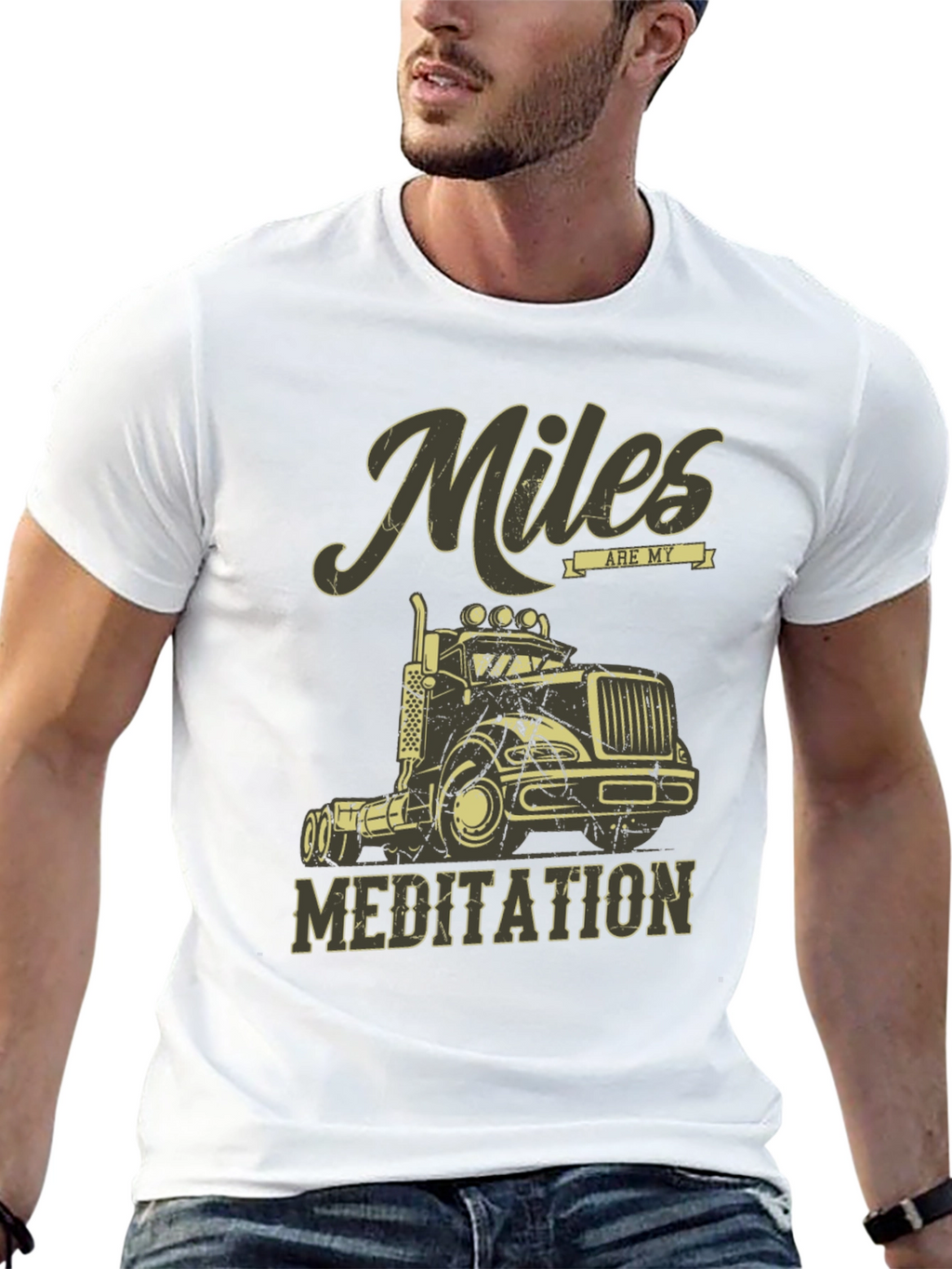Miles are My Meditation Trucker T-Shirt