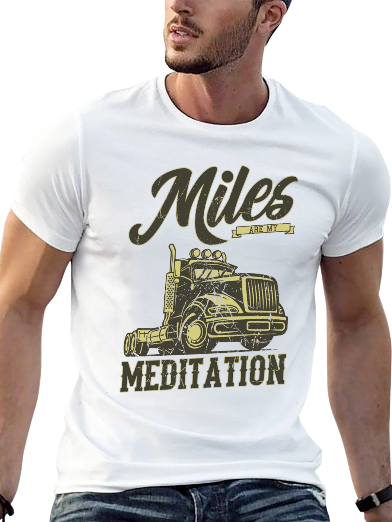 Miles are My Meditation Trucker T-Shirt
