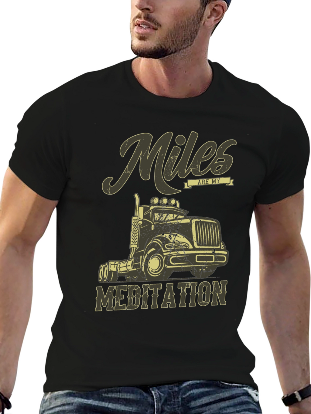 Miles are My Meditation Trucker T-Shirt