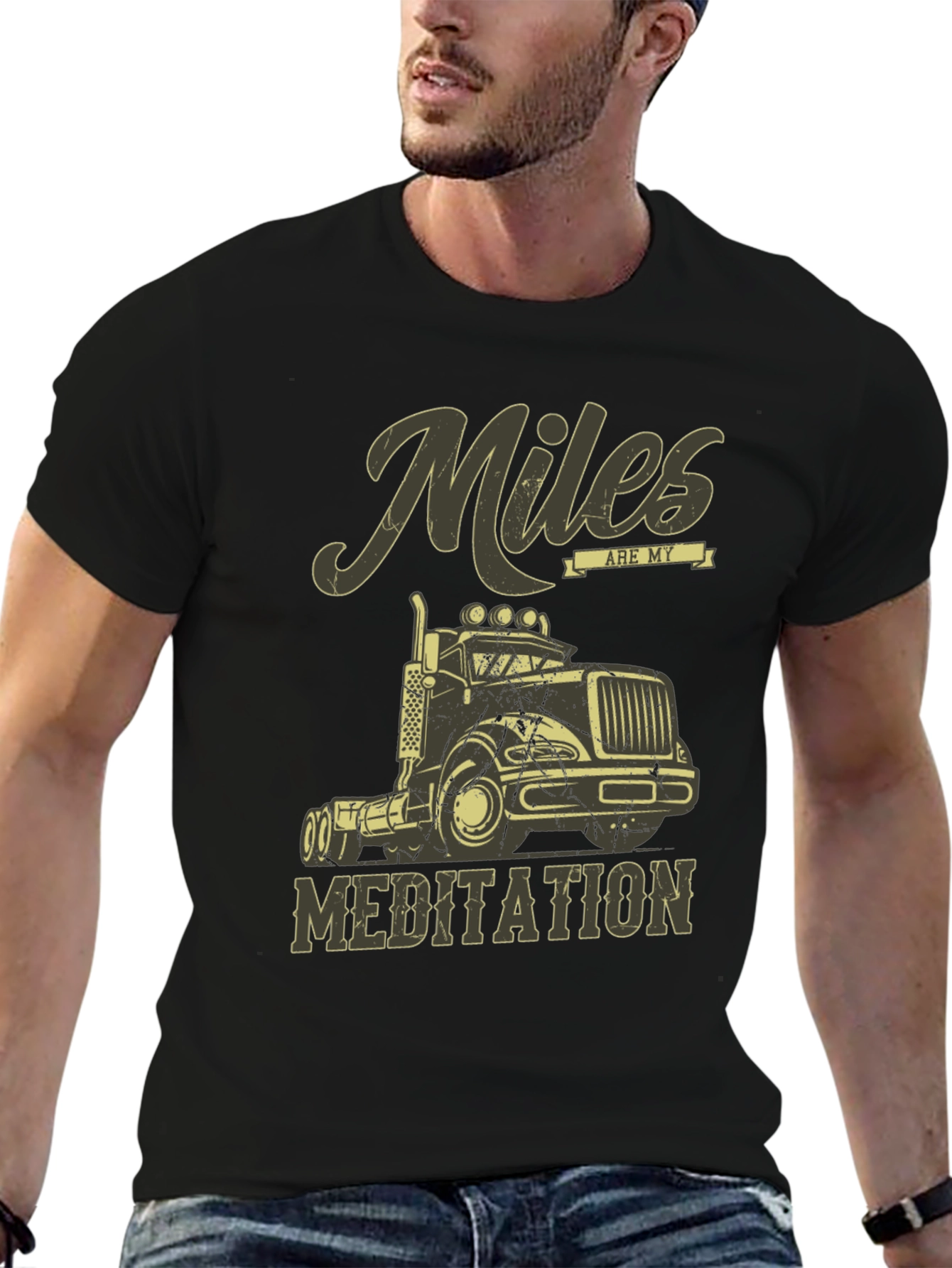 Miles are My Meditation Trucker T-Shirt