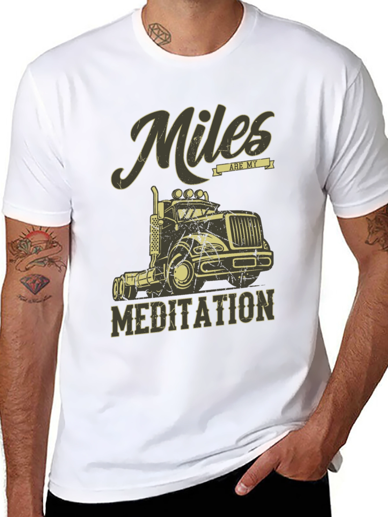 Miles are My Meditation Trucker T-Shirt
