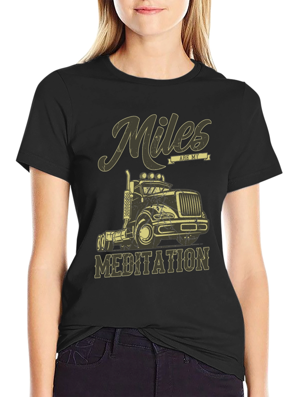 Miles are My Meditation Trucker T-Shirt
