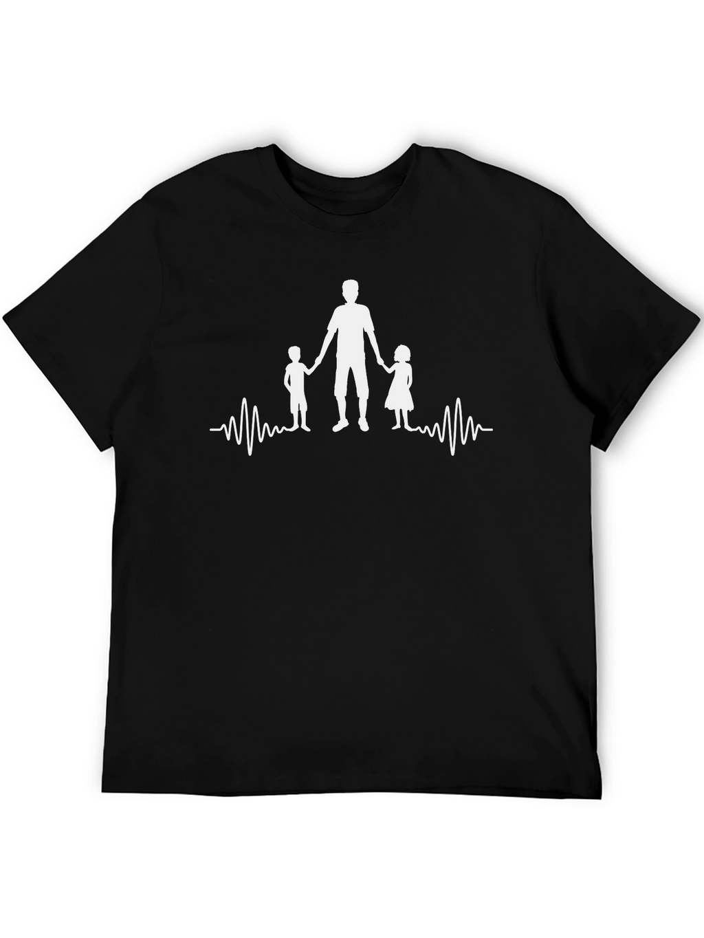 Dad and Kids Heartbeat T-Shirt - Fathers Day