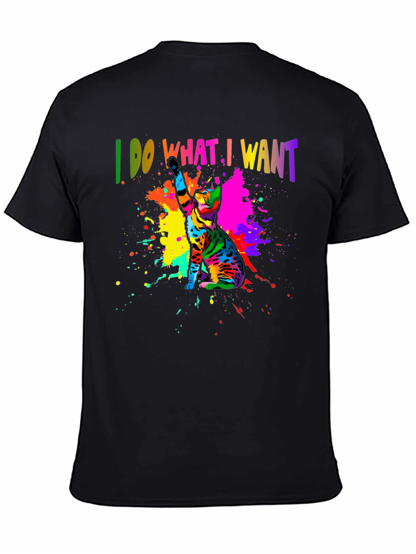 I Do What I Want Colorful Cat T-Shirt