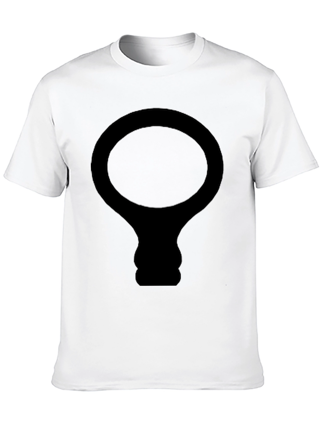 Black T-Shirt with Abstract Light Bulb Design