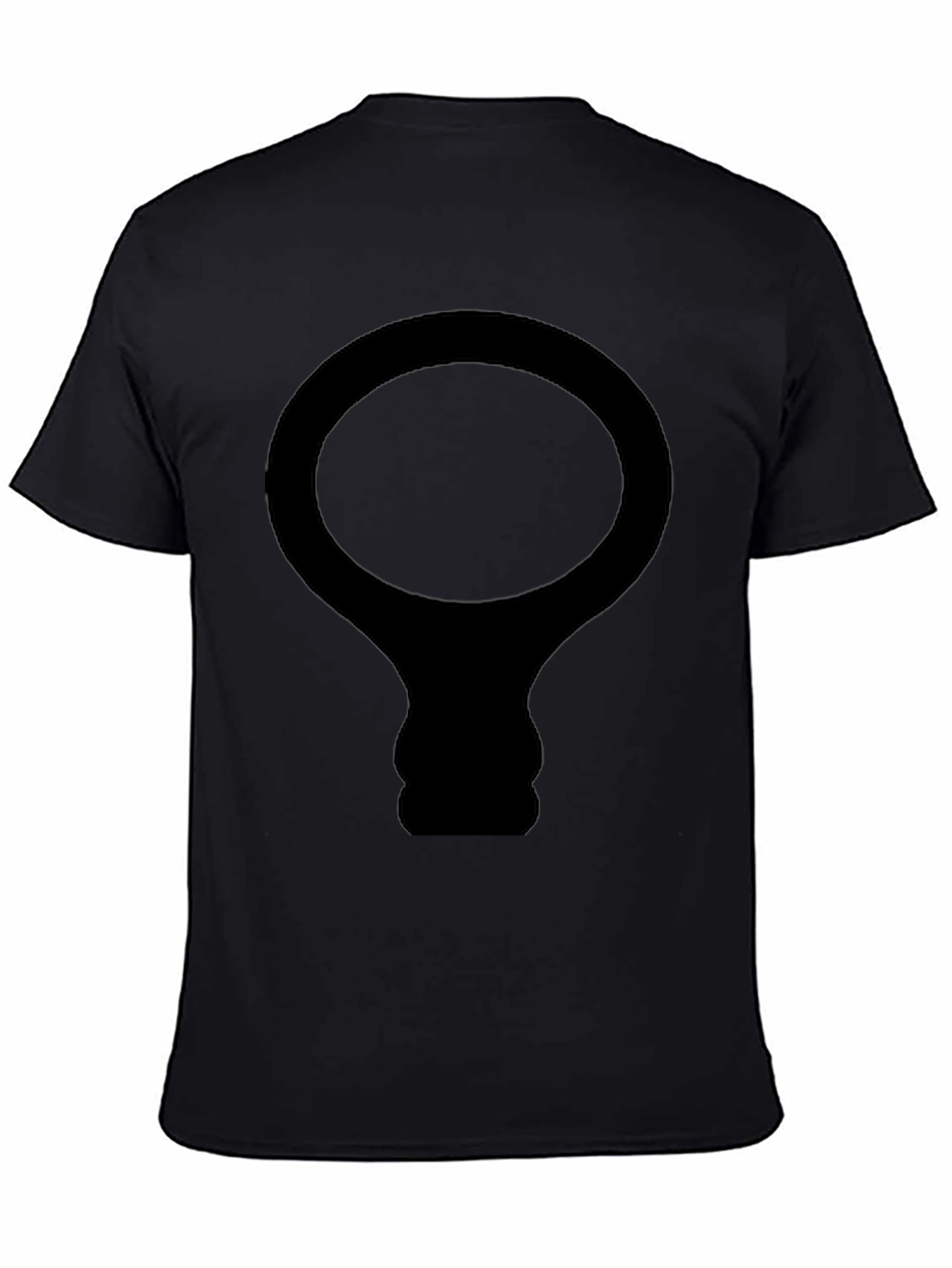Black T-Shirt with Abstract Light Bulb Design