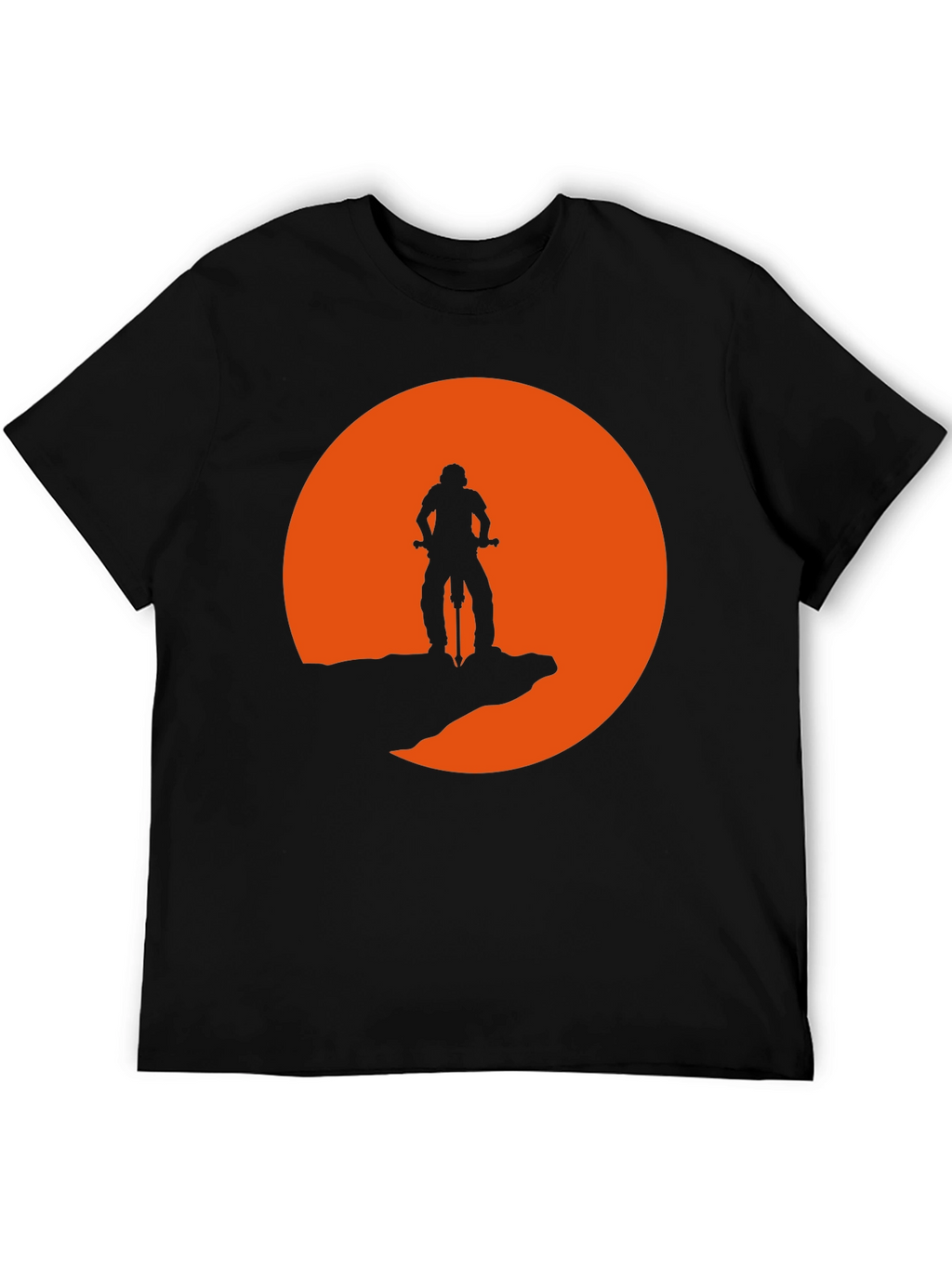 Mountain Biker Silhouette Graphic Tee - Black