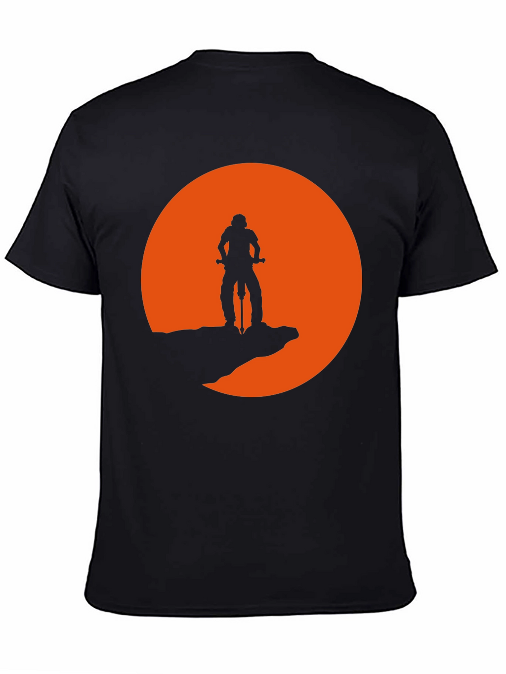 Mountain Biker Silhouette Graphic Tee - Black