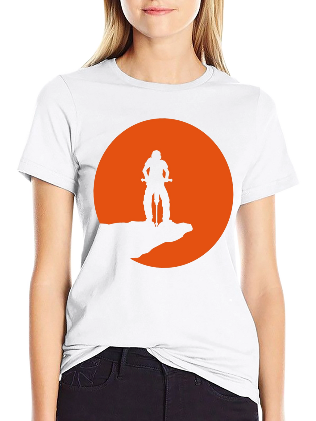 Mountain Biker Silhouette Graphic Tee - Black