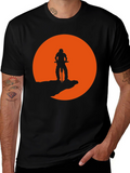 Mountain Biker Silhouette Graphic Tee - Black