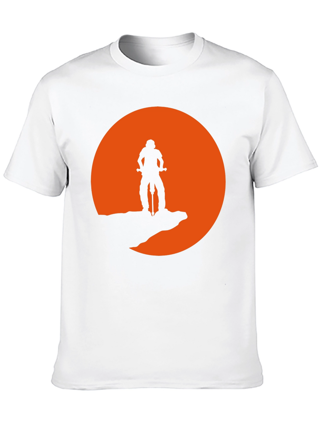 Mountain Biker Silhouette Graphic Tee - Black