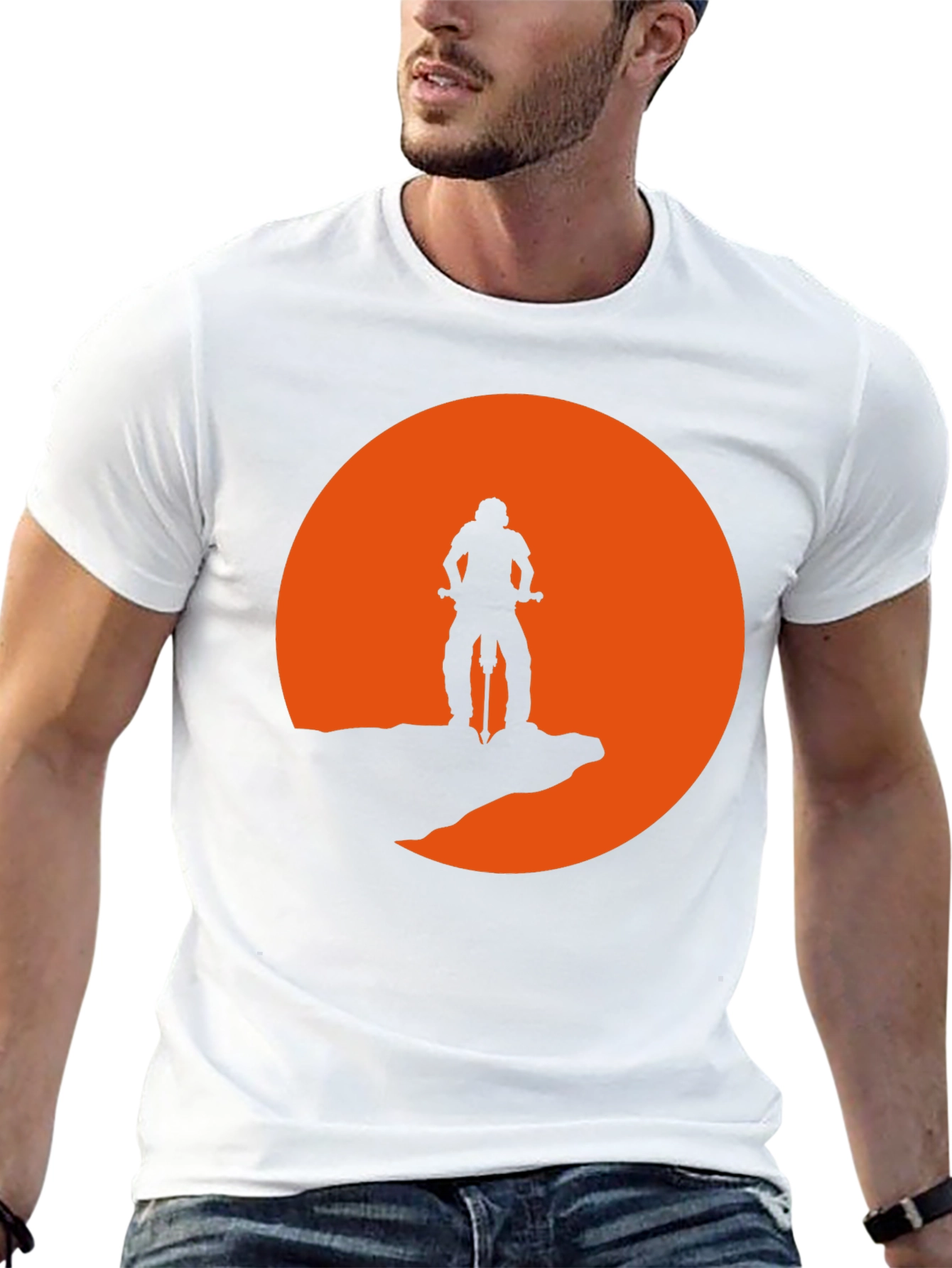 Mountain Biker Silhouette Graphic Tee - Black
