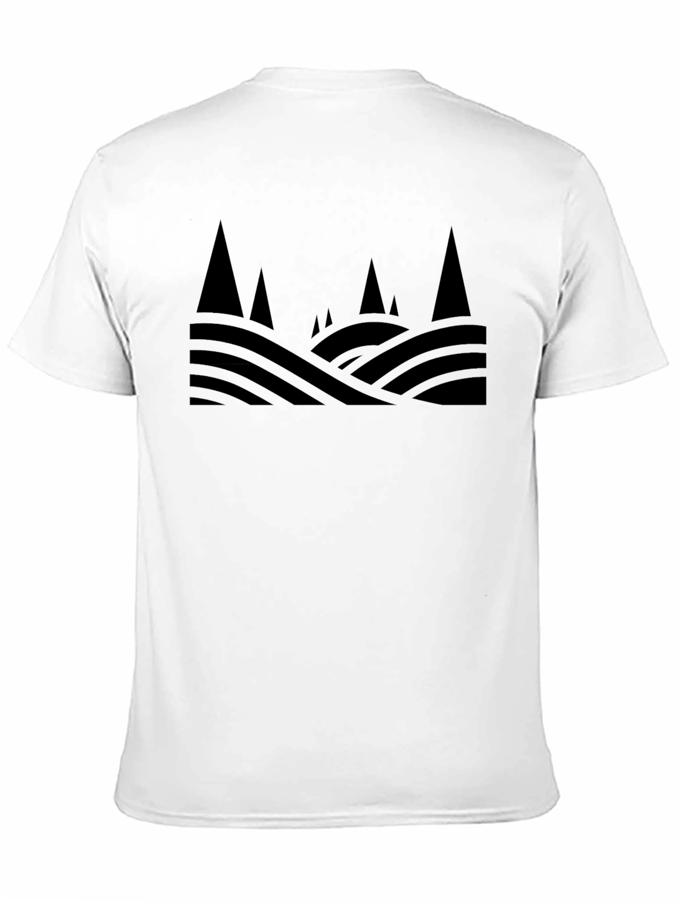 Mens Black Geometric Landscape Tee