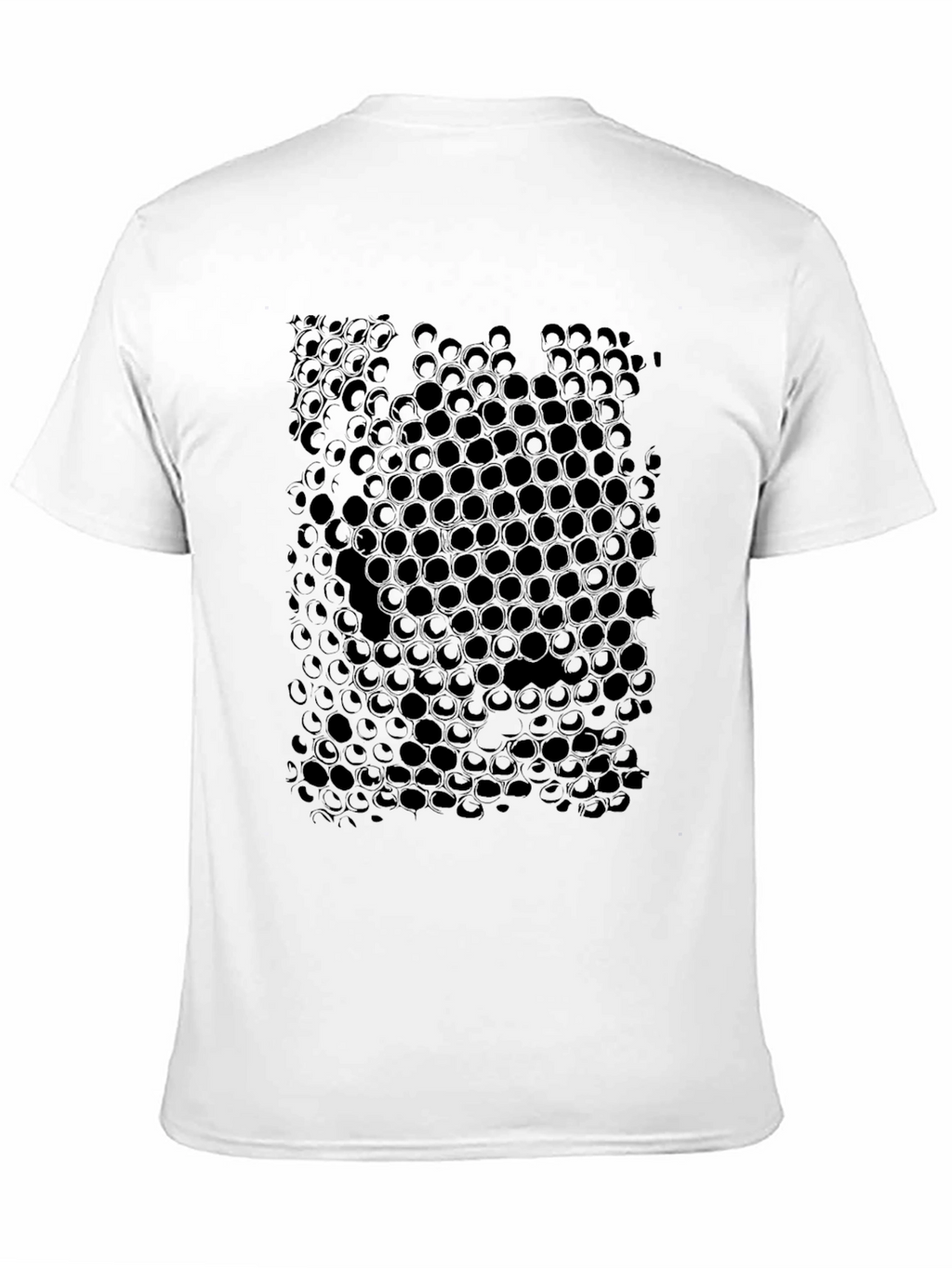 Geometric Honeycomb Pattern Black T-Shirt