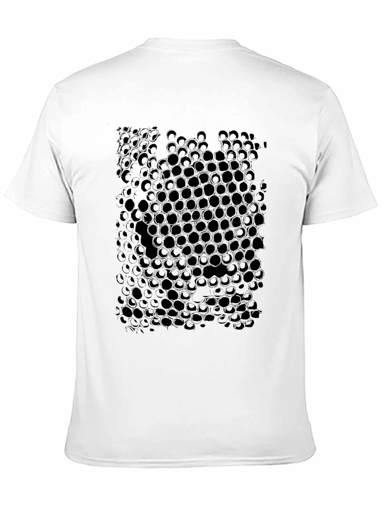 Geometric Honeycomb Pattern Black T-Shirt