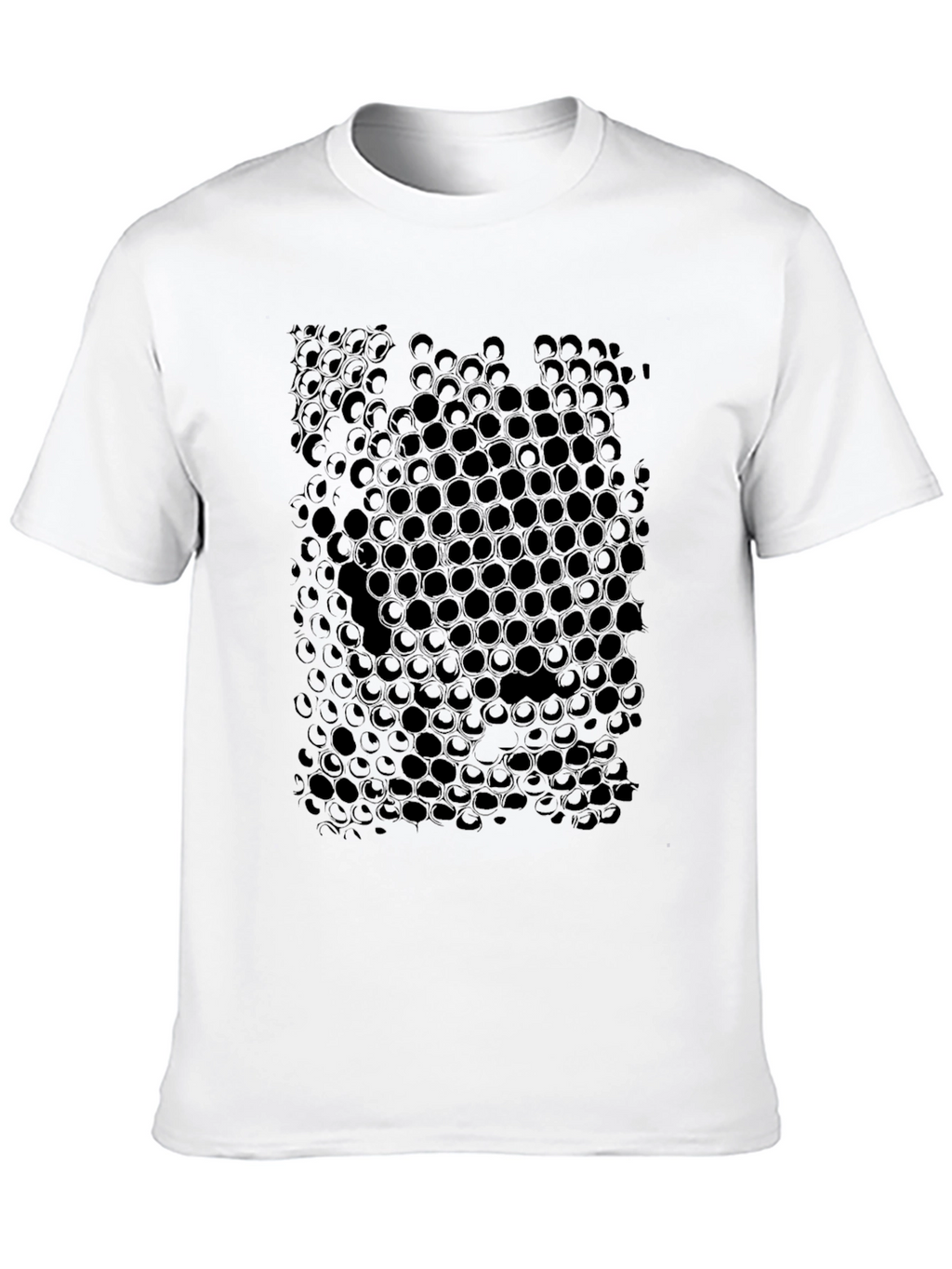 Geometric Honeycomb Pattern Black T-Shirt