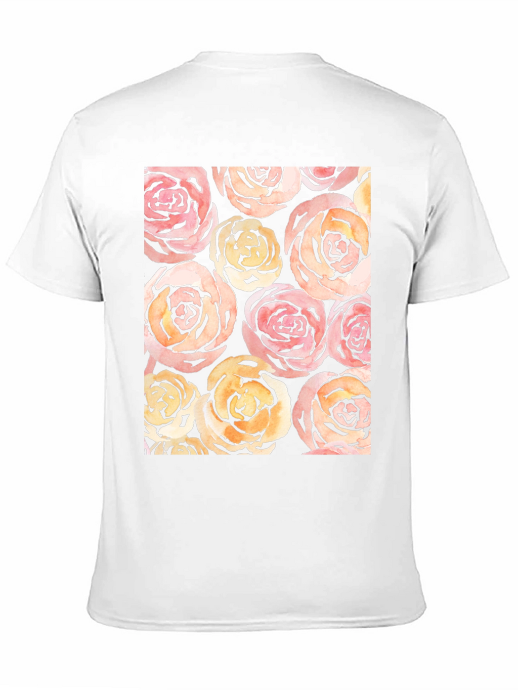 Floral Roses Print Black T-Shirt