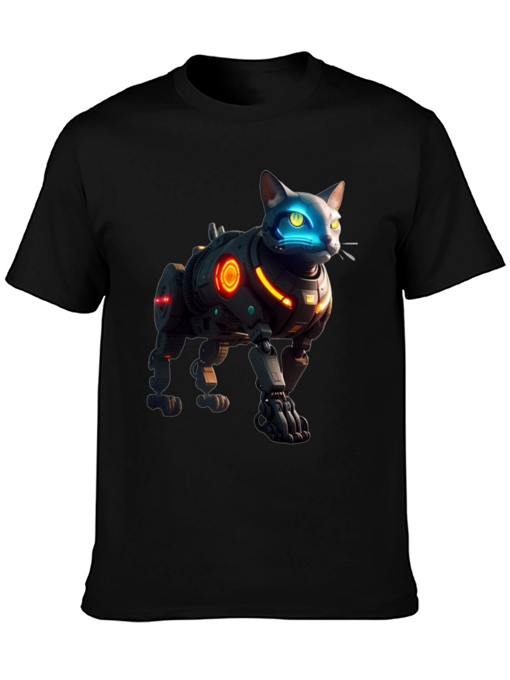 Cyberpunk Cat Robot T-Shirt