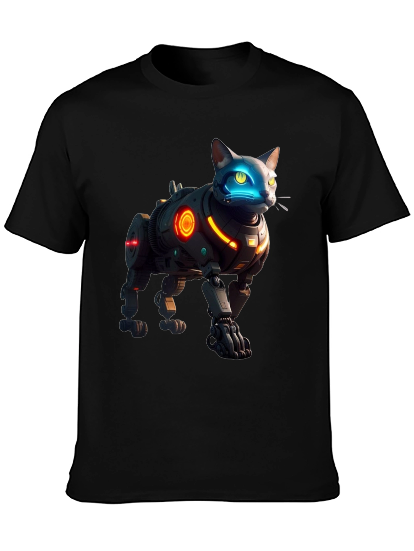 Cyberpunk Cat Robot T-Shirt