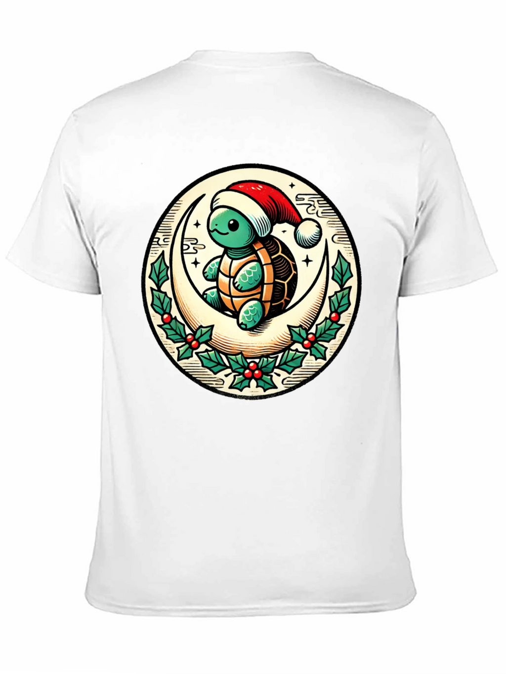 Turtle on Moon Christmas T-Shirt