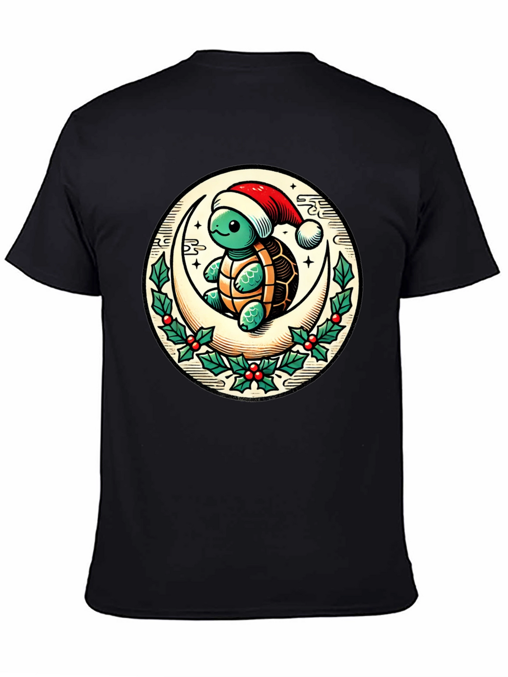 Turtle on Moon Christmas T-Shirt
