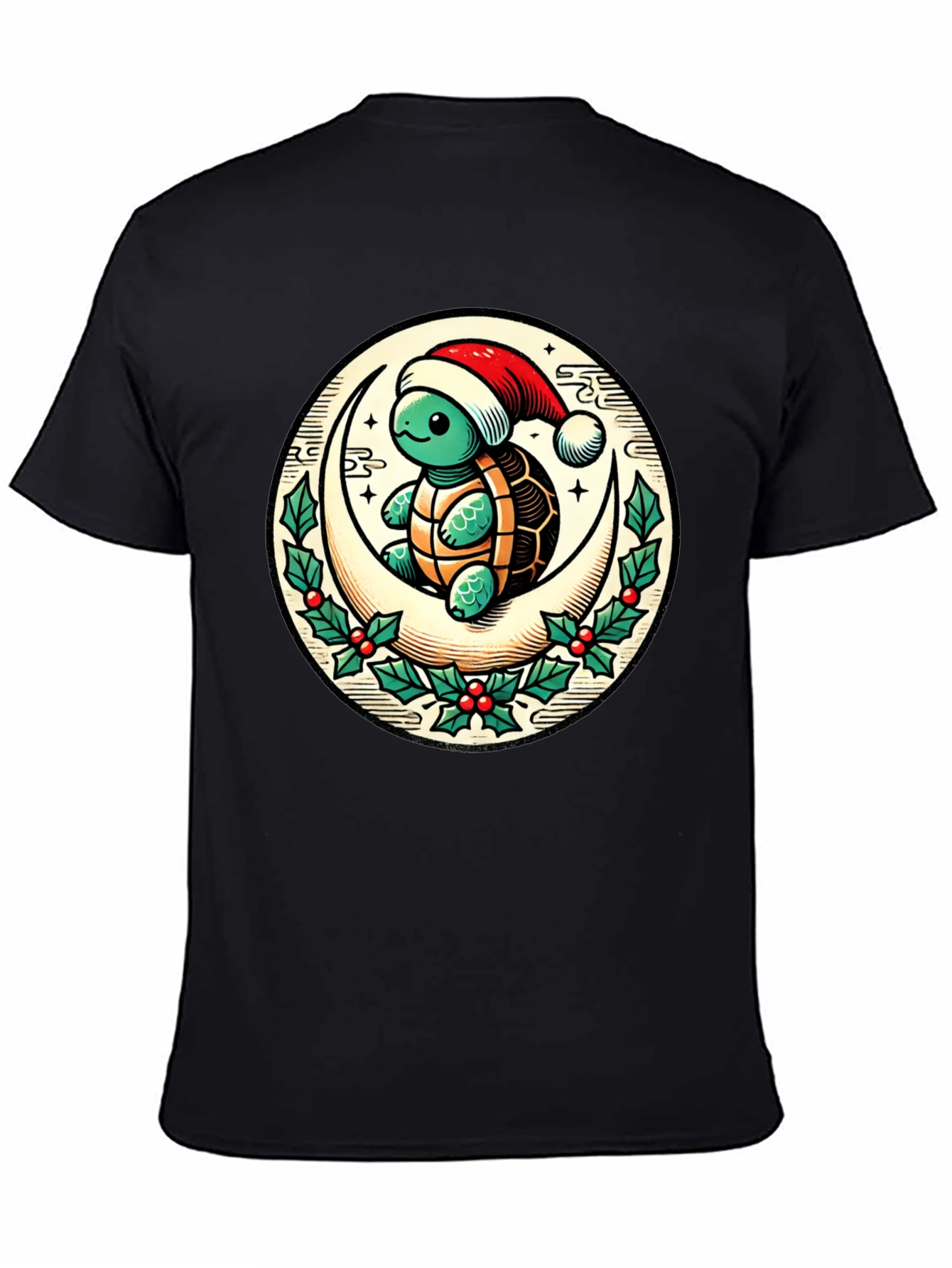 Turtle on Moon Christmas T-Shirt