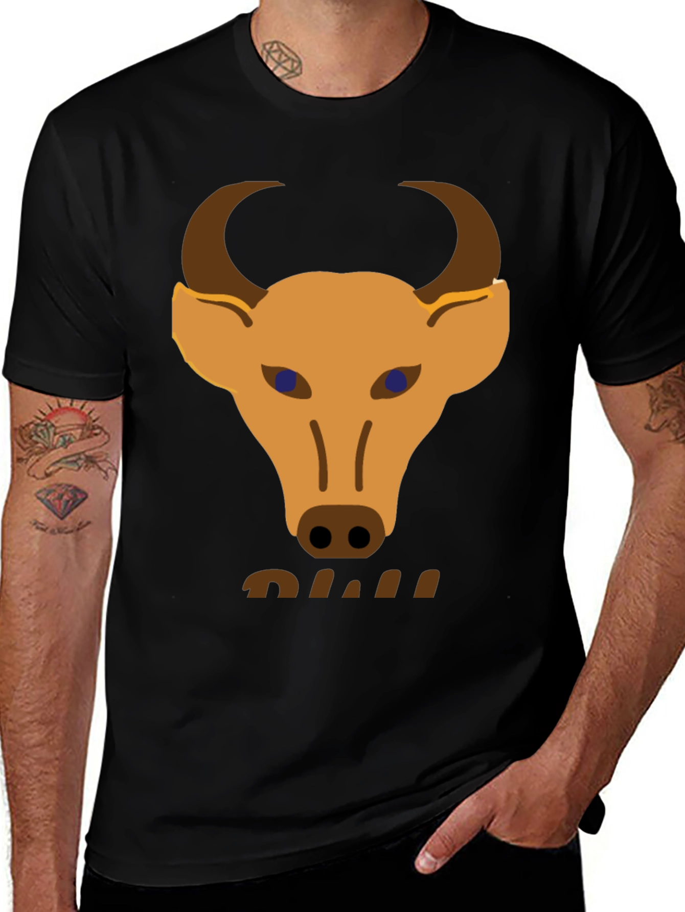 Bull Graphic Tee - Mens Black T-Shirt