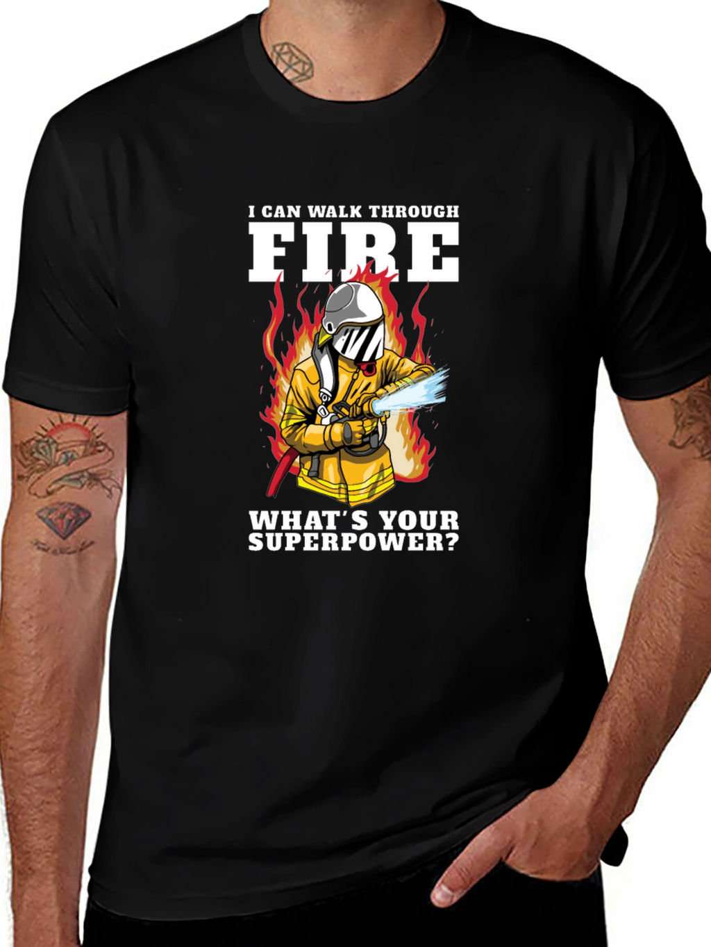Firefighter Superpower Graphic T-Shirt