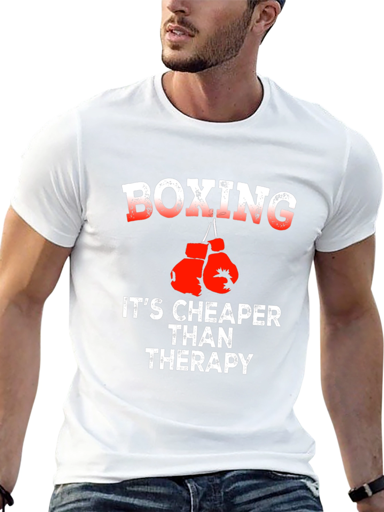 Boxing is Cheaper Than Therapy Graphic T-Shirt