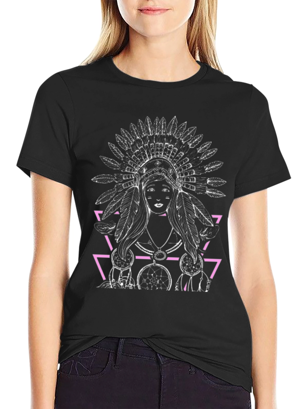 Native American Graphic Black T-Shirt