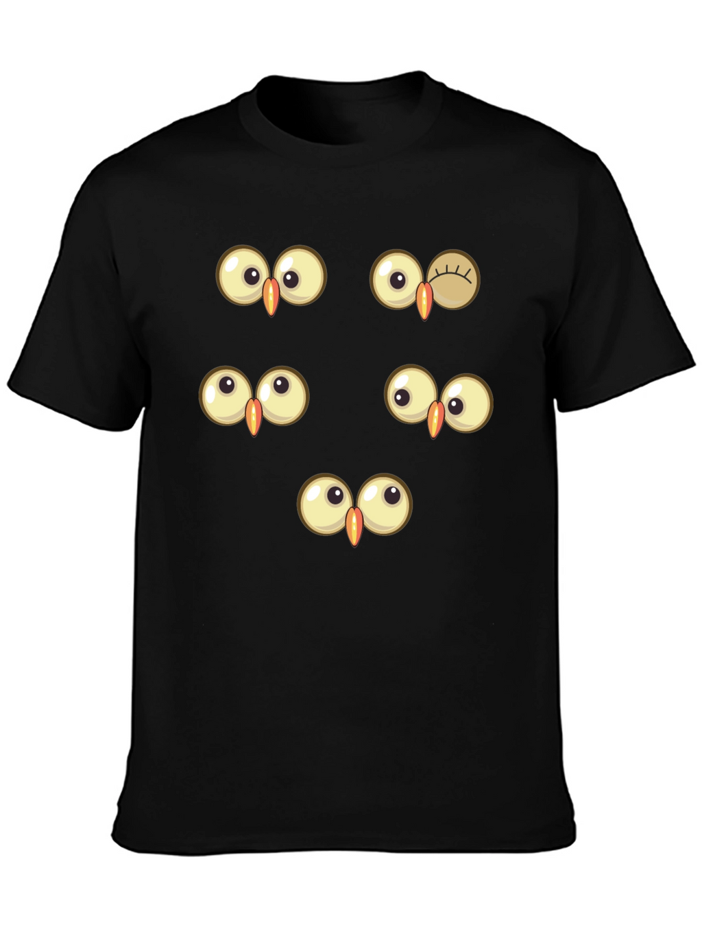 Funny Owl Eyes Graphic Tee - Black Cotton T-Shirt